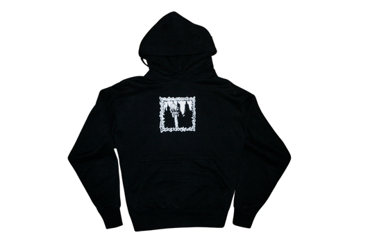 skull hoodie - black